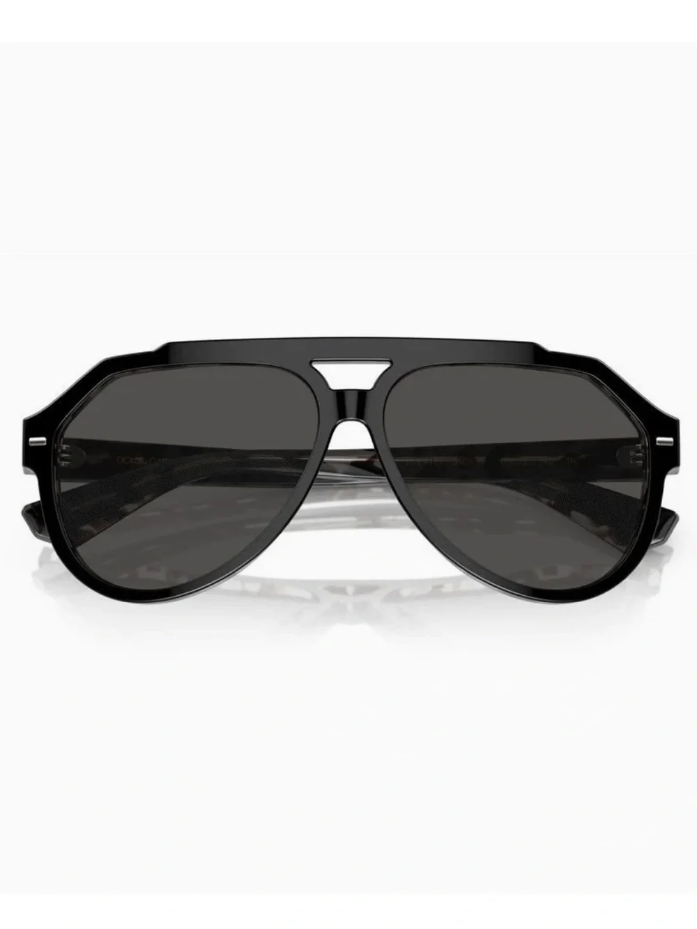 Dolce and Gabbana 4452 Black Pilot Sunglasses in Black/Grey Havana | NWT